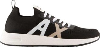 A|X Armani Exchange Heren Logo Trainers (Zwart, Wit)