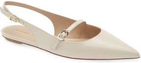 Stuart Weitzman Emilia Mary Jane Slingback Flat in Linen at Nordstrom Rack, Size 9