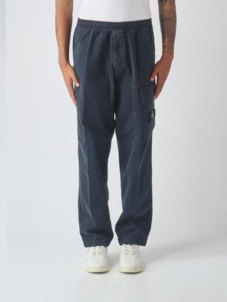 Stone Island Pantaloni cargo in cotone stretch a gamba dritta con logo