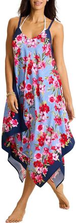 Tommy Bahama Chambray Beach Scarf Cover-Up Dress in Mare Navy at Nordstrom, Size Large