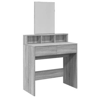 Berkfield Home Dressing Table with Mirror Grey Sonoma 80x41x144.5 cm