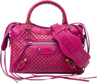 Balenciaga Pre-owned Vintage Satchel - Dames - Vintage Handtas - Roze - ONE Size - Leer - Vintage