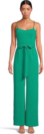 Lilly Pulitzer Zemira Jumpsuit Womens Green Tie Waist Sweetheart Neck FROG806