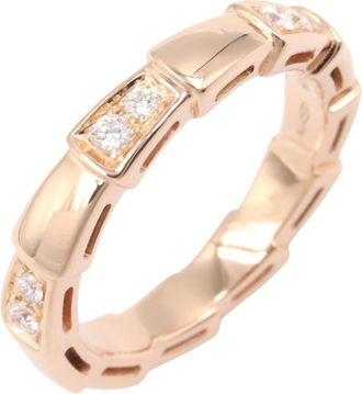 Bulgari Gold Clear Pink Gold (18K) Band Ring (Pre-Owned)