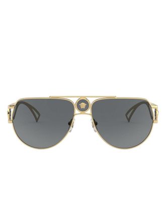 Versace Medusa Head pilot-frame sunglasses - unisex - Metal (Other) - One Size - Gold
