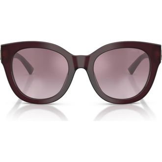 Jimmy Choo London 51mm Gradient Round Sunglasses in Opaline Prune /Violet Silver at Nordstrom