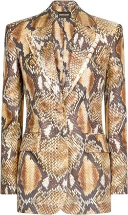Roberto Cavalli snakeskin-print blazer - Neutrals
