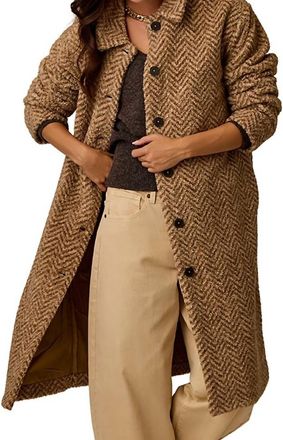 Carve Designs Sutton Boucle Jacket In Herringbone