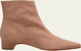 Manolo Blahnik Tolarc Suede Ankle Boots