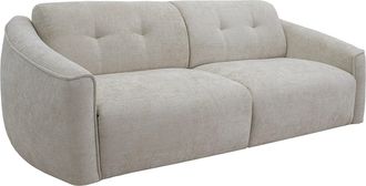 Vente-Unique Sof&aacute; cama de 3 plazas apertura expr&eacute;s en tela texturizada beige - Cama 140 cm - Colch&oacute;n de 16 cm viscoel&aacute;stico ASUFA