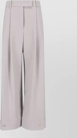 Giorgio Armani wide leg trousers belt loops button detail