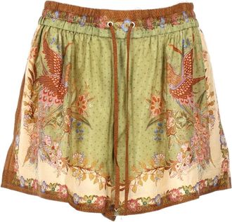 Zimmermann Indra Silk Motifs Relaxed Shorts