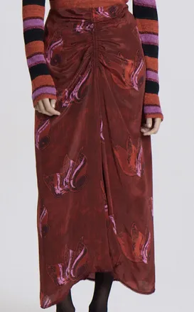 Maria Cher Melrose Bonny Midi Skirt In Red