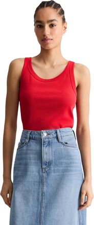 Marc O'Polo Denim Tanktop MARC OPOLO DENIM, Damen, Gr. XL, carmine rot, Jersey, Obermaterial: 96% Baumwolle, 4% Elasthan, slim fit normal, Rundhals, Tops Tanktop, slim 