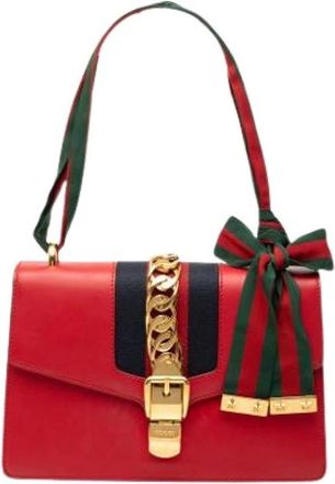 Gucci Pre-owned Shoulder Bags, female, Red, Size: ONE SIZE Pre-owned The Sylvie Shoulder Bag