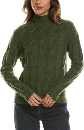 Fort&eacute; Cashmere Cable Mock Neck 100% Cashmere Sweater