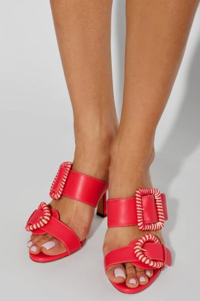 Rodo Leather Heeled Mules, Womens, Pink