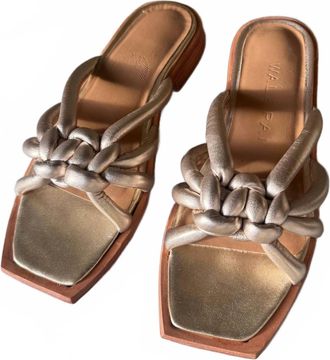 Wal & Pai Womens Doran Nappa Sandal In Gold