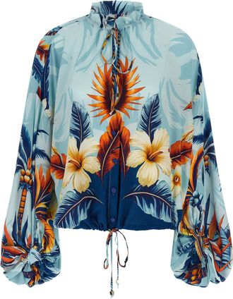 F.R.S. For Restless Sleepers Blue Silk Womens Blouse