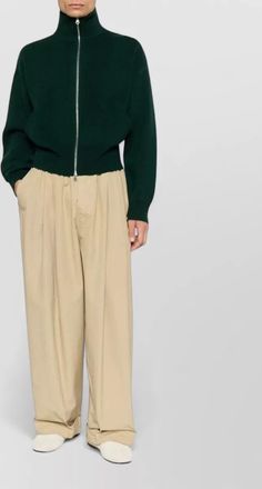 Extreme Cashmere cashmere ribbed high neck zip-up cardigan