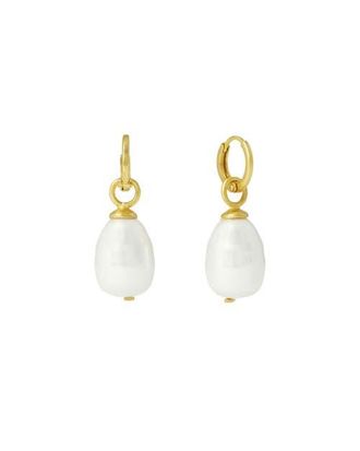 Ottoman Hands Ava Pearl Drop Huggie Earrings in Brass at Nordstrom