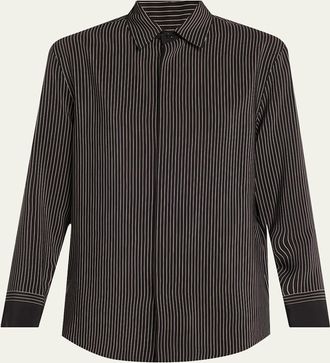 Saint Laurent Striped Silk Button-Down Shirt