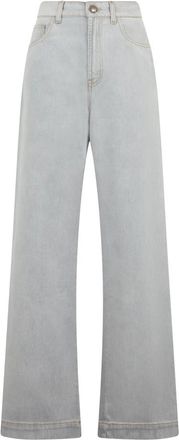 Moorer Zaira Wide Jeans - Dames - Loose Fit Jeans - Grijs - W27 - Katoen - Jeans