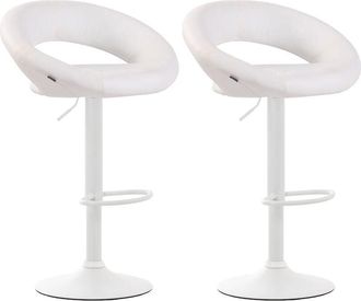 Clp Pack De 2 Taburetes De Barra Olinda En Polipiel Blanco Blanco