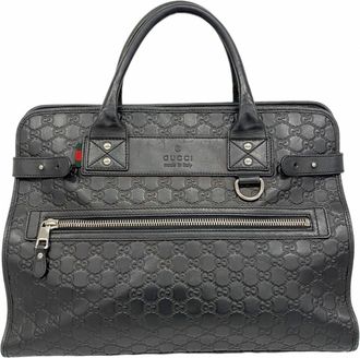 Gucci Black Leather Tote Bag (Pre-Owned)