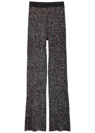Missoni Striped Sequin-embellished Knitted Trousers - Black - IT46 (UK14 / L)
