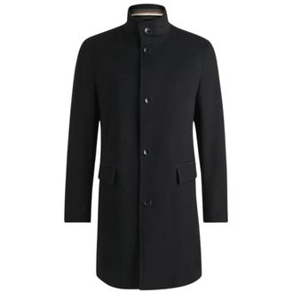 HUGO BOSS Enkelrij jas - Heren - Mantel - Zwart - S - Jassen