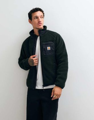 Carhartt Work in Progress giacca foderata in pile borg verde scuro