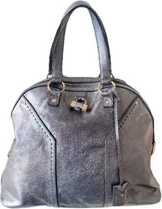 Saint Laurent Pre-owned Satin handbags - Dames - Vintage Handtas - Grijs - ONE Size - Leer - Vintage