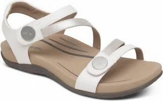 Aetrex Womens Jess Memory Foam Sandals In White
