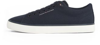 Tommy Hilfiger Mens Core Canvas Low Top Vulcanised Trainers, Blue (Desert Sky), 8