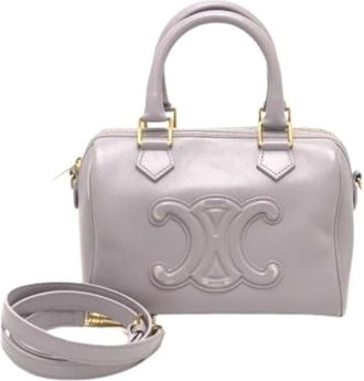Celine Pre-owned Handbags, female, Purple, Size: ONE SIZE Pre-owned Vintage Leather Handbag