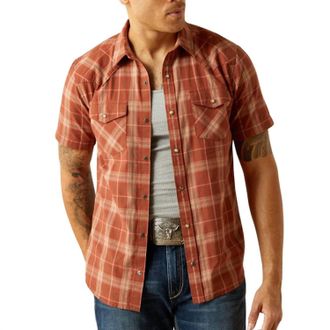 Ariat Hector Retro Snap Short Sleeve Shirt In Clay