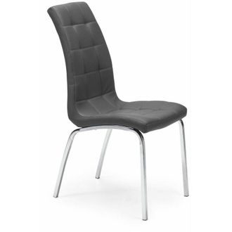 Home Heavenly Home Heavenly - Pack 4 Sillas Comedor Alepo, Dise&ntilde;o En Cuarterones, Tapizado Tela O Polipiel. Silla Con Patas Cromadas. Color: Gris Tela