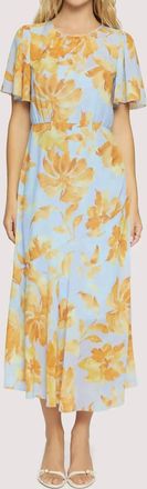 Lost + Wander Florentine Affair Dress In Blue/yellow