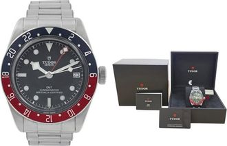 Tudor Pre-owned Tudor Black Bay Gmt GMT Automatic Chronometer Black Dial Mens Watch 79830RB