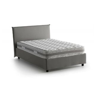 Talamo Italia Dmora - Cama De Plaza Y Media Dbar&aacute;, Cama Contenedor Con Revestimiento De Tela, 100% Made In Italy, Apertura Frontal, Con Colch&oacute;n 120x200 Cm Incluido,