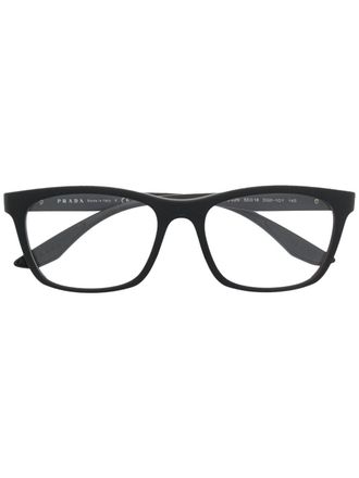 Prada VPS02N square-frame glasses - men - Acetate - 55 - Black