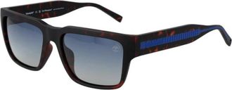 Timberland Bruine Gepolariseerde Rechthoekige Zonnebril met Hoes - Heren - Zonnebrillen - Bruin - ONE Size - Accessoires