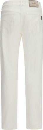 Moorer Mens White Cotton Straight-Leg Jeans Clothing