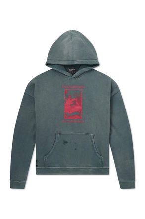 Enfants Riches Deprimes Psychoth&eacute;rapie de Ladolescent Printed Distressed Cotton-Jersey Hoodie