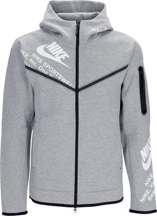 Nike Tech Fleece Zip Hoodie Grijs Heather - Heren - Sportshirts - Grijs - XL - Katoen - Fitness