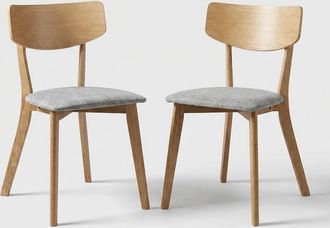 Oresteluchetta Juego De 2 Sillas De Madera Maciza Tapizadas Para Cocina Y Comedor Tokyo - Roble