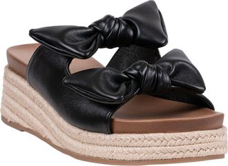 Good Choice Shoes Cosmos Bow Espadrille Wedge Sandal in Black at Nordstrom Rack, Size 8.5