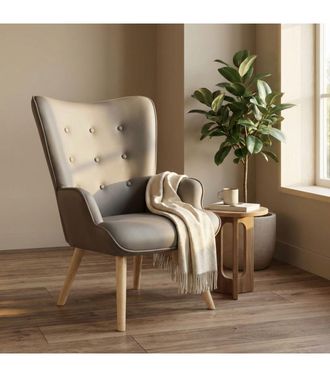Muemue Sill&oacute;n Mecedora Patas Madera Gris 96x66x74cm