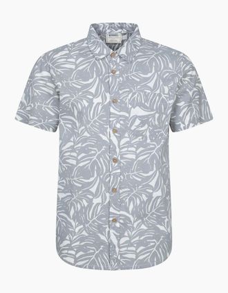 Mountain Warehouse Mens Mountain Warehouse Mens Tropical Short-Sleeved Shirt - Grey - Size: 40/Regular